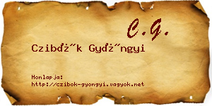Czibók Gyöngyi névjegykártya
